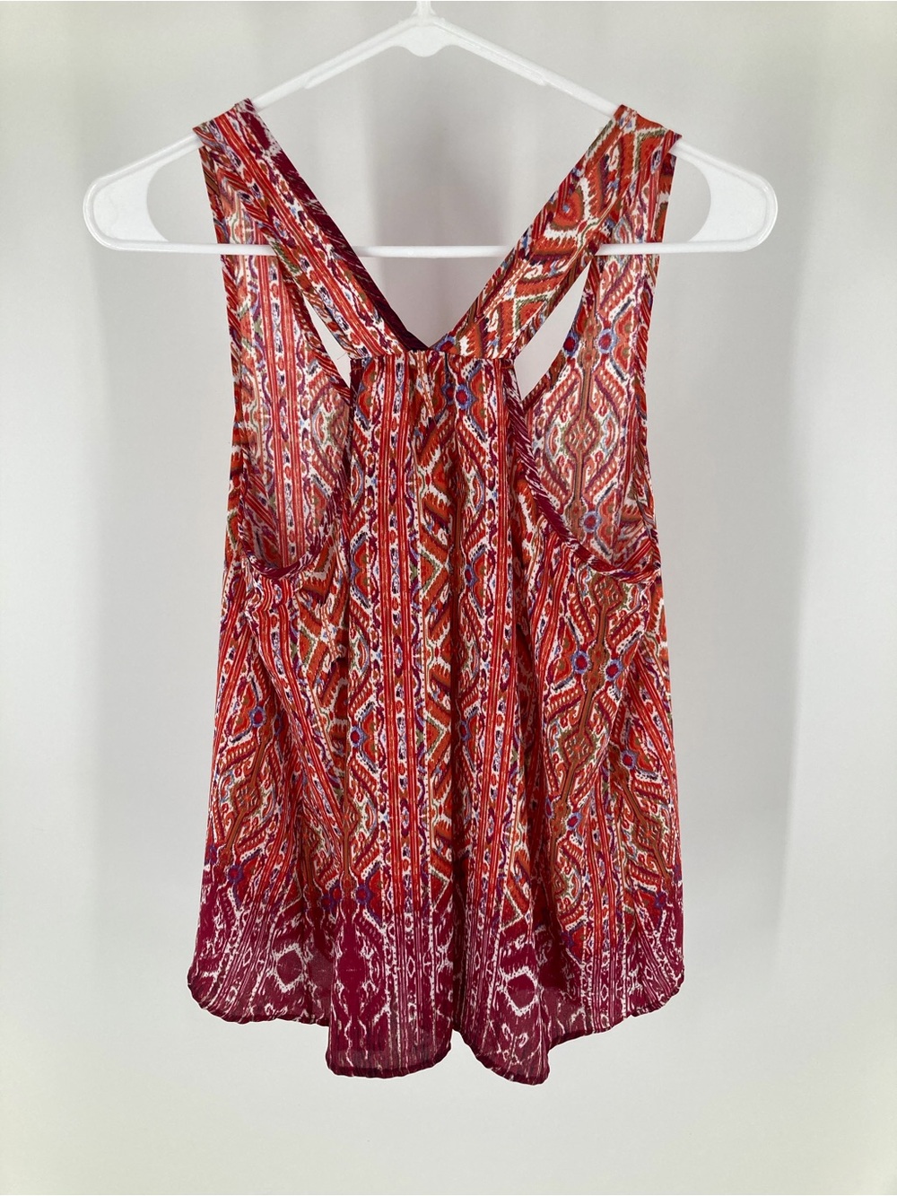 Pink Rose Red Multicolor Patterned Racerback Tank - Picture 3 of 3